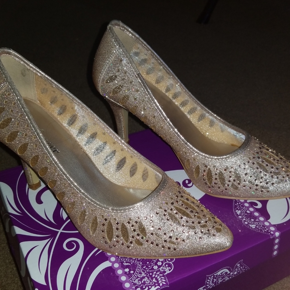 Pink/ Champagne Glittery Heels